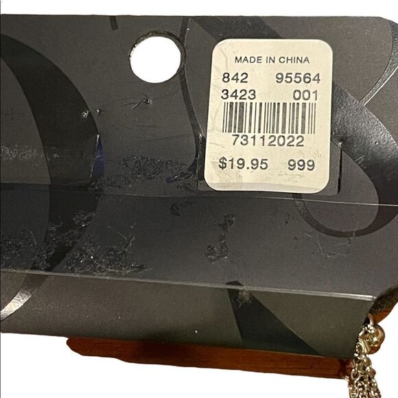 NWT New York & Co silver tone multiple layer necklace with cross charms - Picture 3 of 4